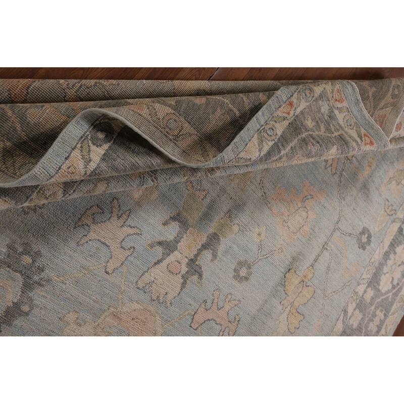 Vegetable Dye Oushak Area Rug Hand-Knotted Turkish Wool Carpet - 8'0"x 9'11"