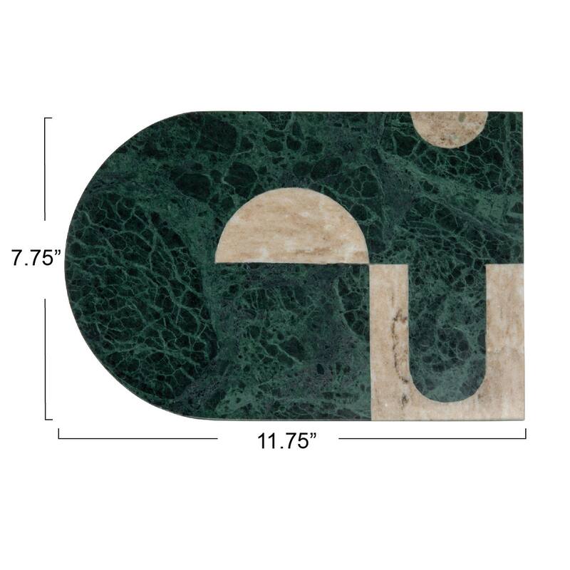 Marble Cheese Slicer and Cutting Board with Abstract Design - 11.8"L x 7.8"W x 0.6"H