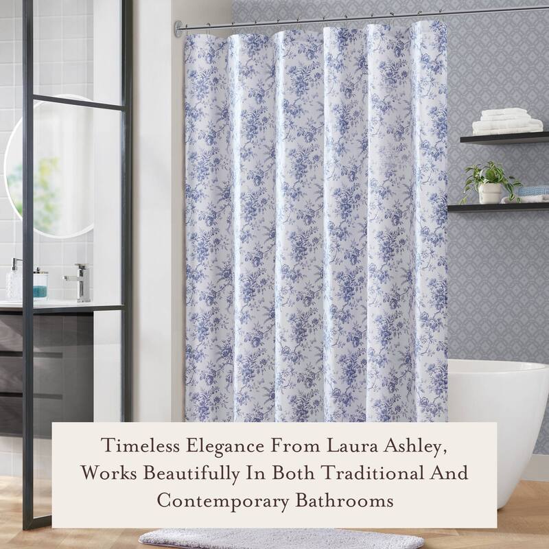 Laura Ashley Walled Garden Shower Curtain -- slub dobby 180gsm