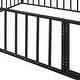 preview thumbnail 9 of 8, Black Queen Size Metal Floor Bed Frame with Fence & Door