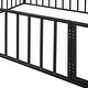 preview thumbnail 9 of 8, Queen Size Metal Floor Bed Frame with Enclosed Fencing and Door , Versatile Open-row Design
