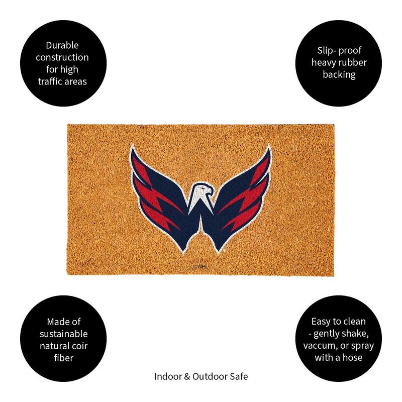 Coir Door Mat, 16"x 28", Washington Capitals - 28" x 16"