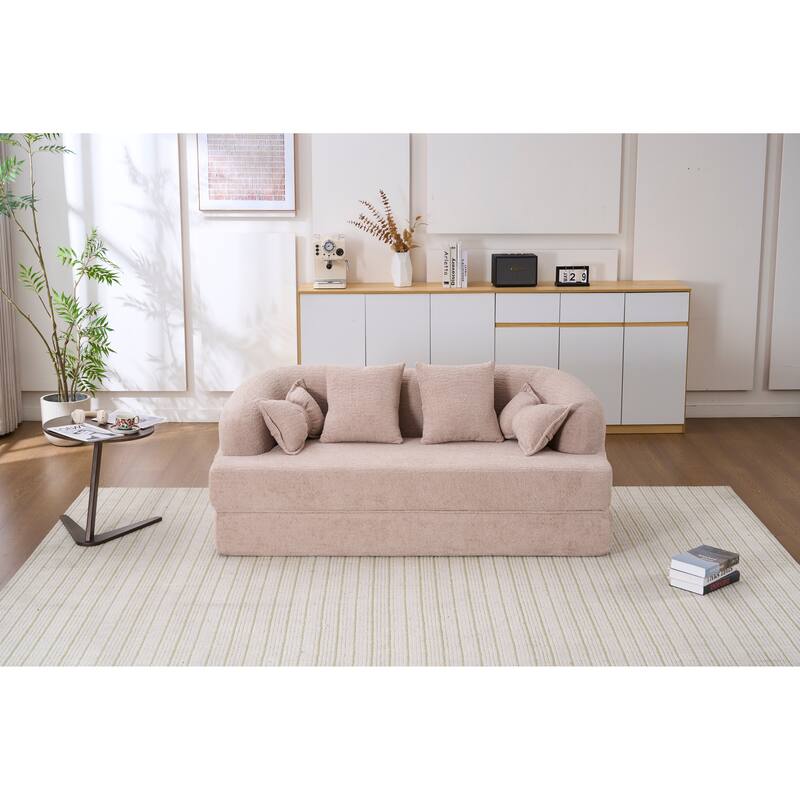 Anmytek 2-in-1 Foldable Convertible Sleeper Sofa Bed 70 Inch with 4 Pillows