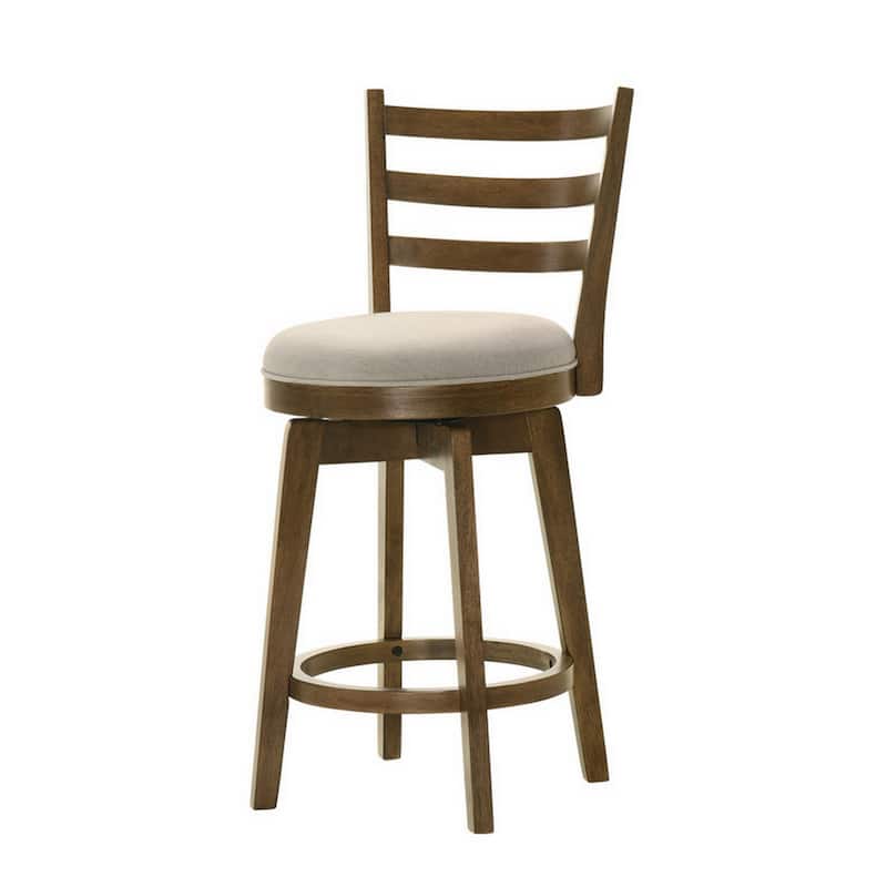 Fila 26 Inch Counter Height Swivel Stool Chair, Padded Seat, Brown