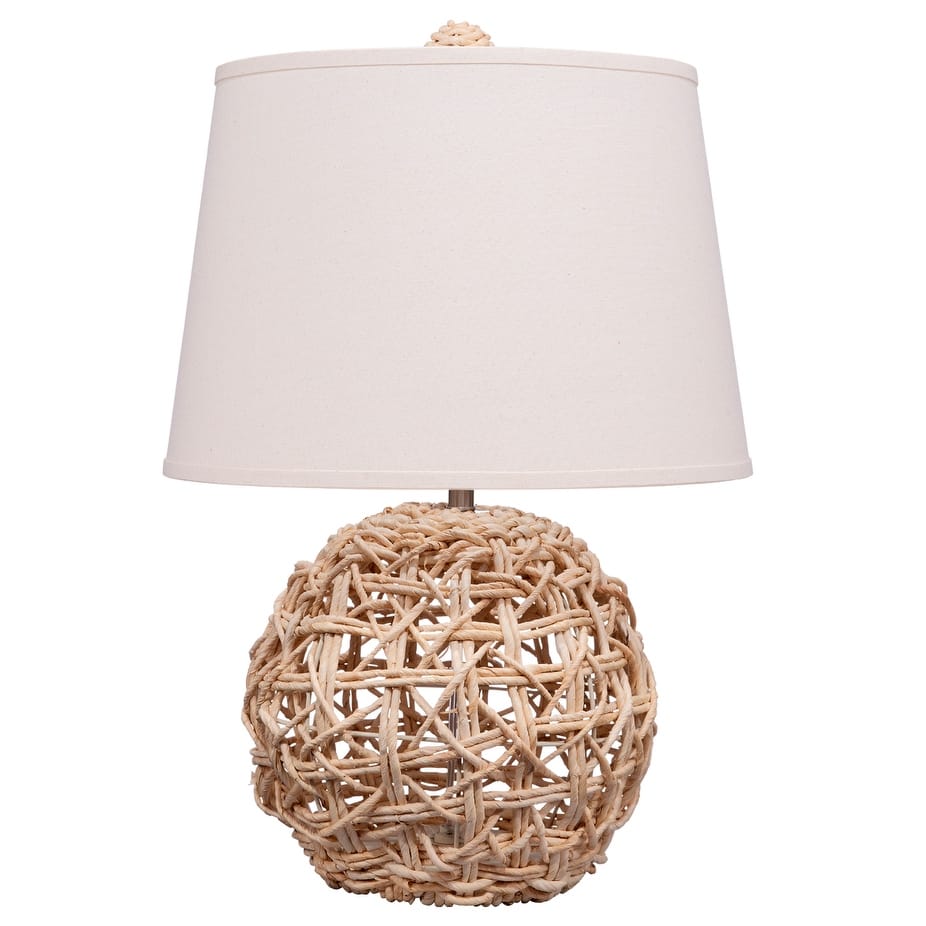 Jamie Young Maui Rope Table Lamp with Linen Shade