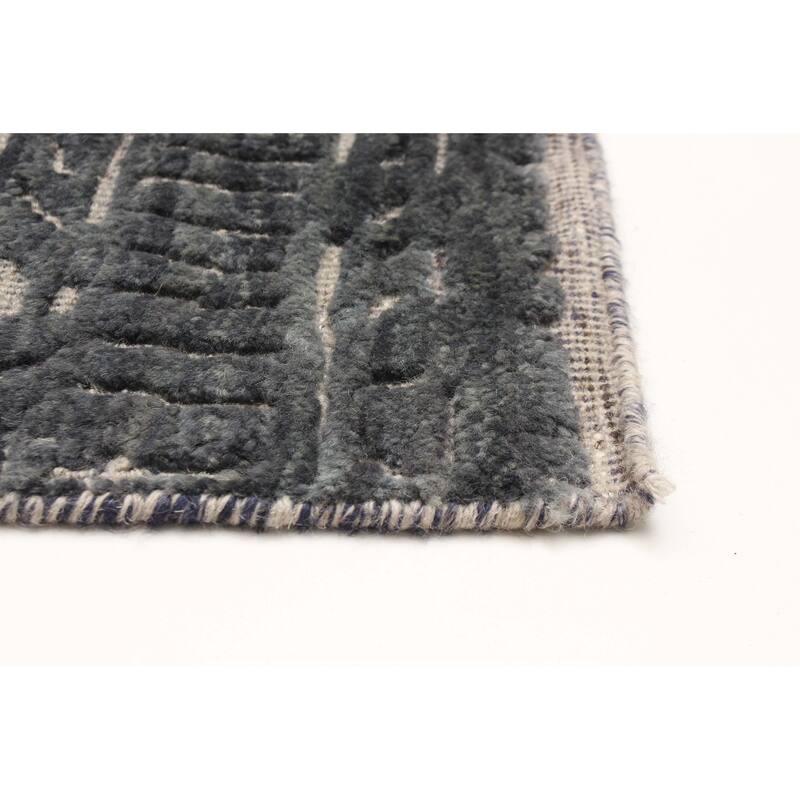 ECARPETGALLERY Hand-knotted Tangier Teal Wool Rug - 2'11 x 4'11