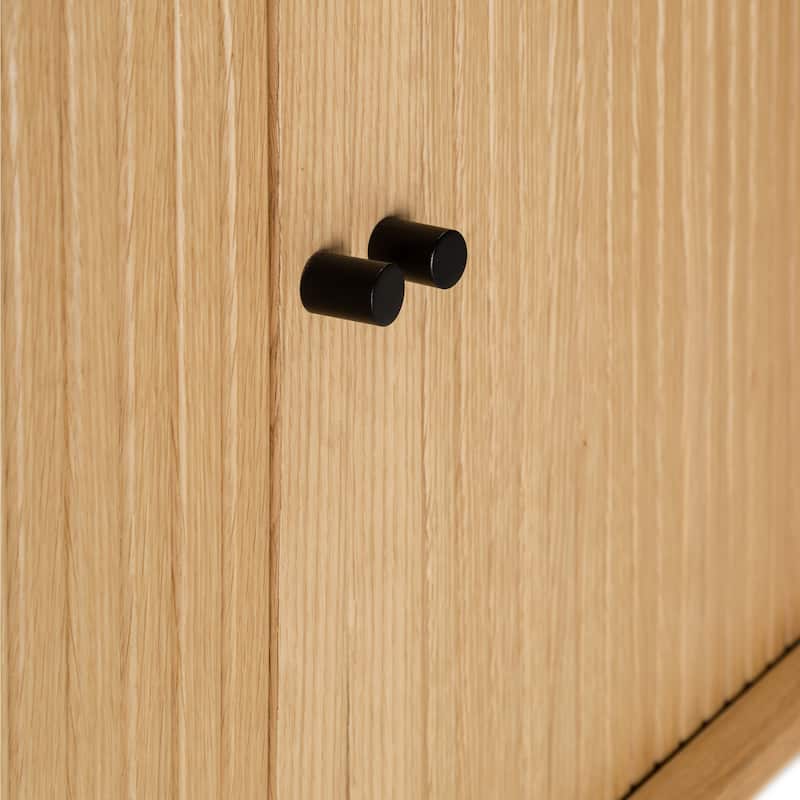 Studio London Tambour Door USA Oak Holden Nightstand Bedside Table