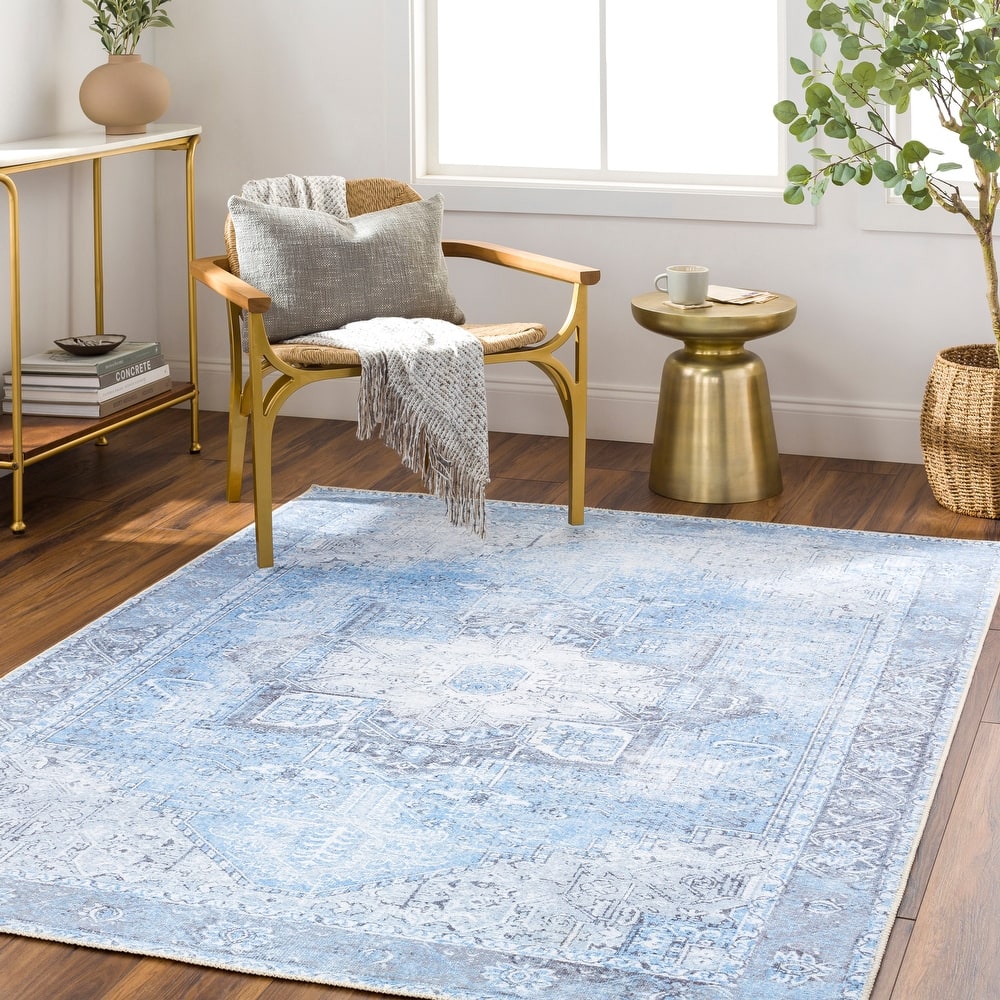 Livabliss Riya Vintage Medallion Machine Washable Area Rug
