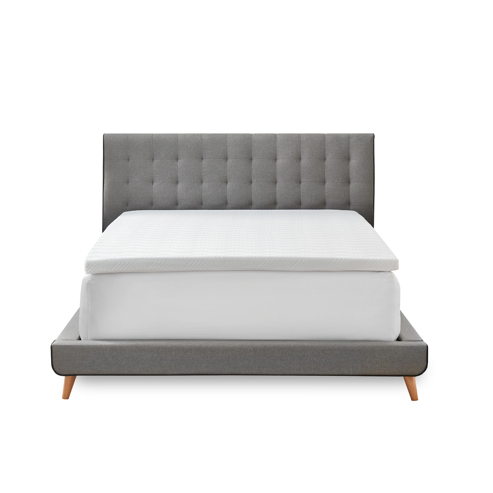 Bodipedic Comfort 2Inch Memory Foam Mattress Topper with Luxury Cover