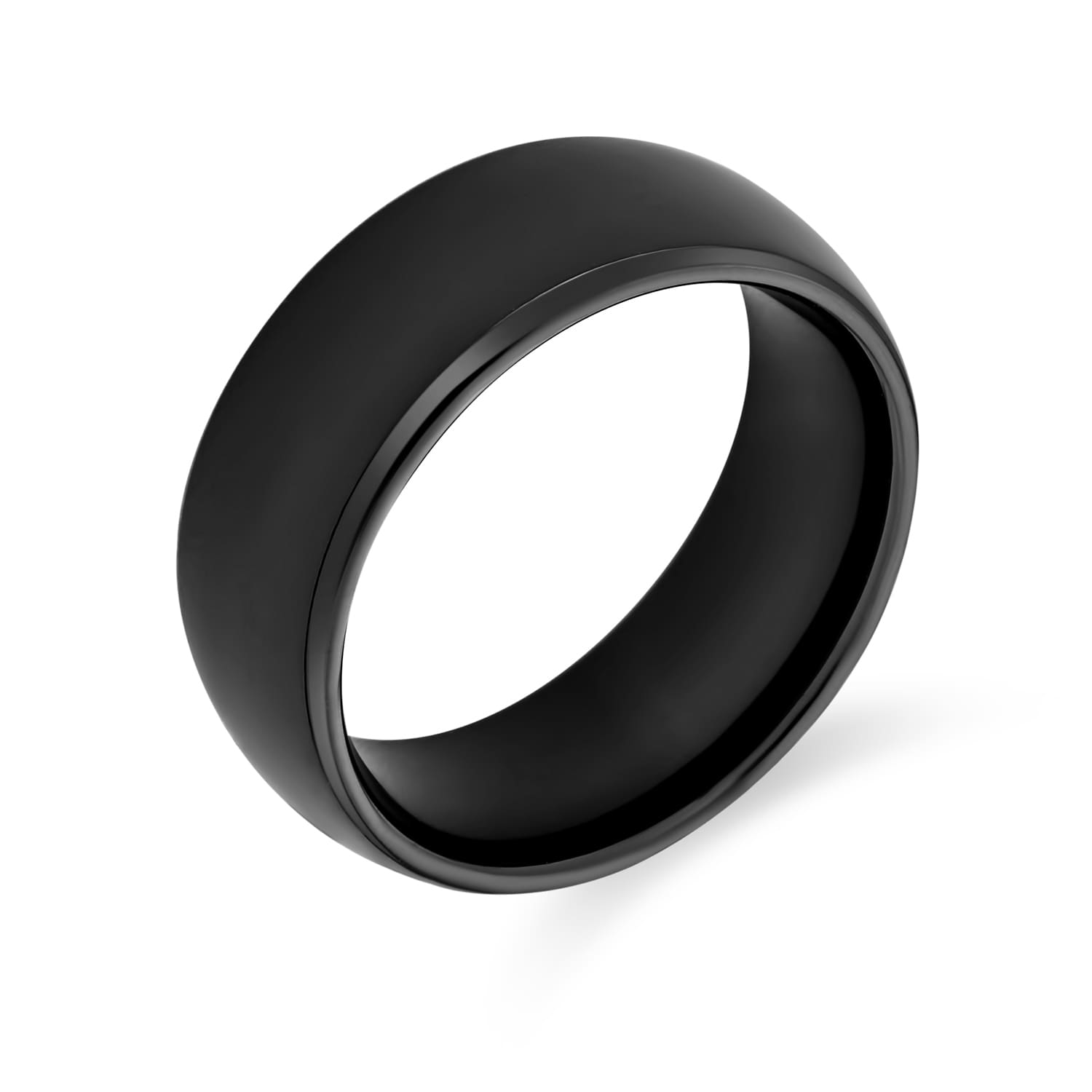 Gembrooke Creations Women's Titanium 8mm Polished Dome Plain Wedding Band Ring
