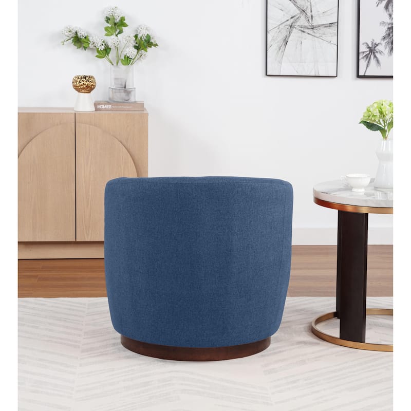 SEYNAR Modern Glam Boucle Fabric Round 360 Degree Swivel Barrel Chair