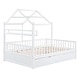 preview thumbnail 8 of 22, Full Size Kids Toddler Platform Bed with Trundle & Shelf