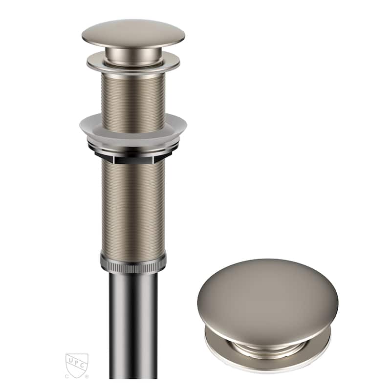 KRAUS Pop-Up Drain for Vessel Bathroom sink - Satin Nickel - 10 3/4" H x 2 5/8" DIA (model PU-L10)