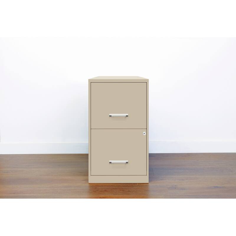 Space Solutions 18" Deep 2-drawer Metal File Cabinet, Putty