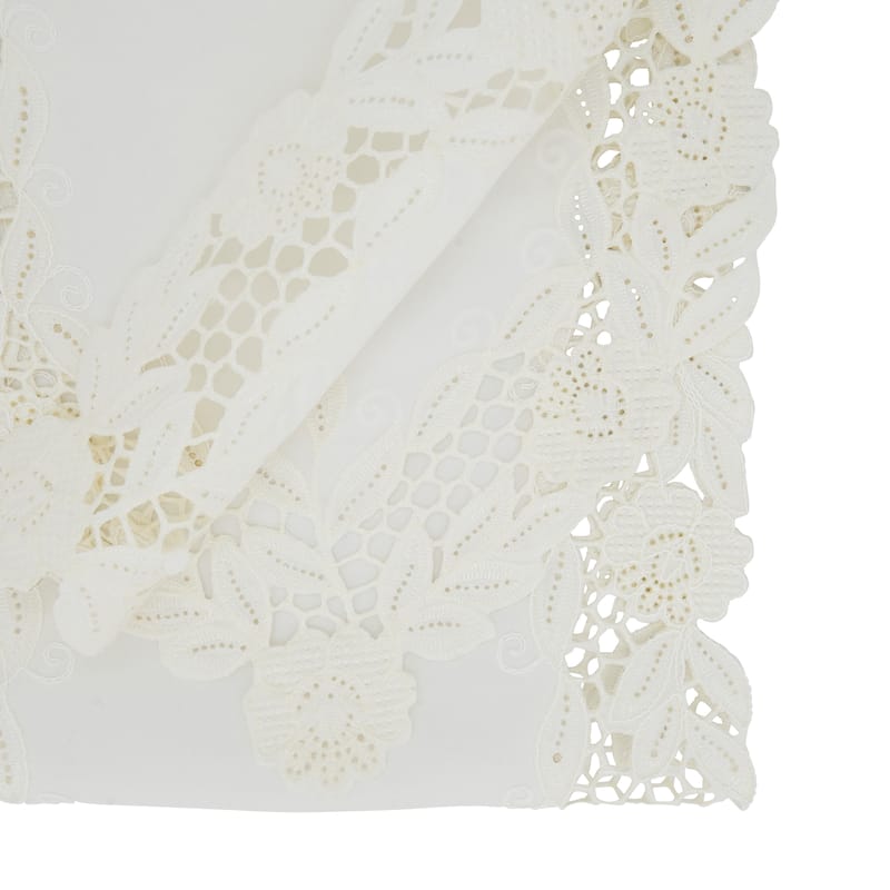 Embroidered Table Runner With Floral Design - 16"x68"