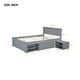 preview thumbnail 13 of 16, Full Size Platform Bed with Drawer And 2 Shelves, White