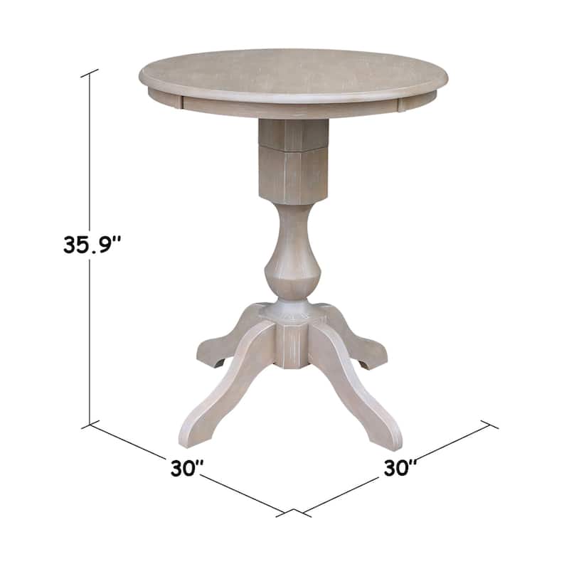 Solid Wood 30" x 30" Round Pedestal Table