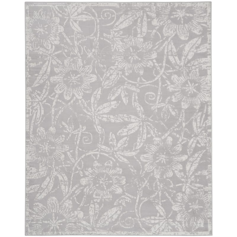 Hilic Power Loomed Distressed Floral Traditional Non Skid Stain Resistant Area Rug By HomeRoots - 120' X '84' X '0.39