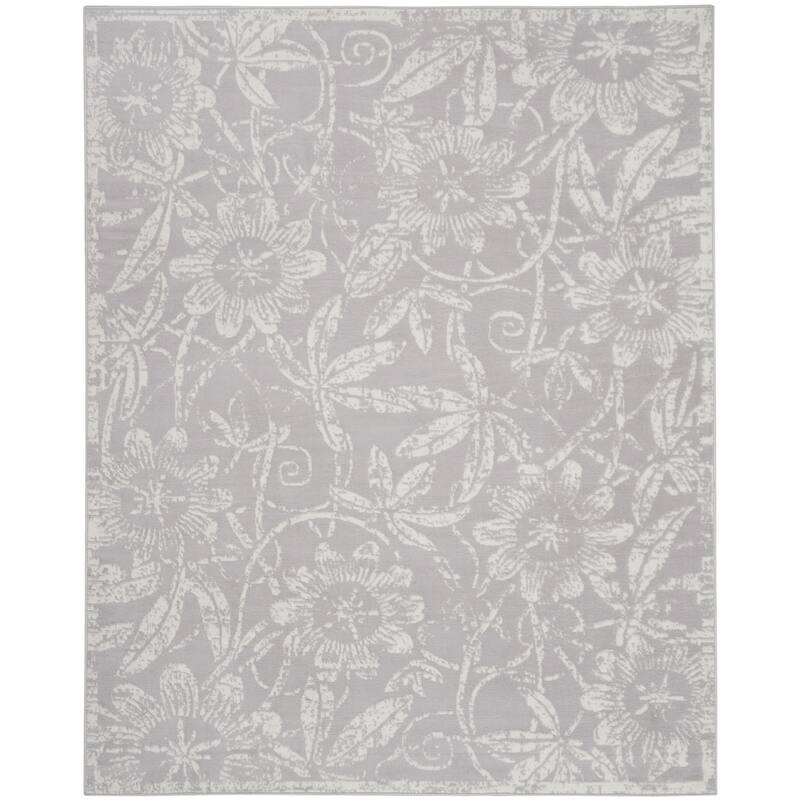 Power Loomed Distressed Floral Traditional Non Skid Stain Resistant Area Rug - 138' X '100' X '0.39