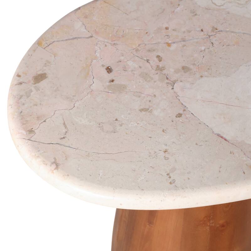 Marble Wood Console Table Decorative Base - 47" Ivory/Brown - 47.5" x 14" x 29"