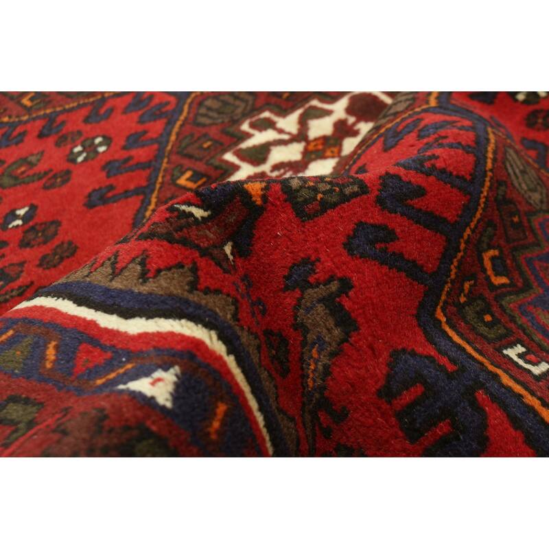 ECARPETGALLERY Hand-knotted Andelz Red Wool Rug - 3'4 x 4'6