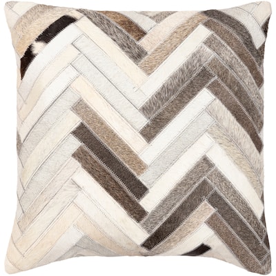 Terrence Hair on Hide Chevron Throw Pillow