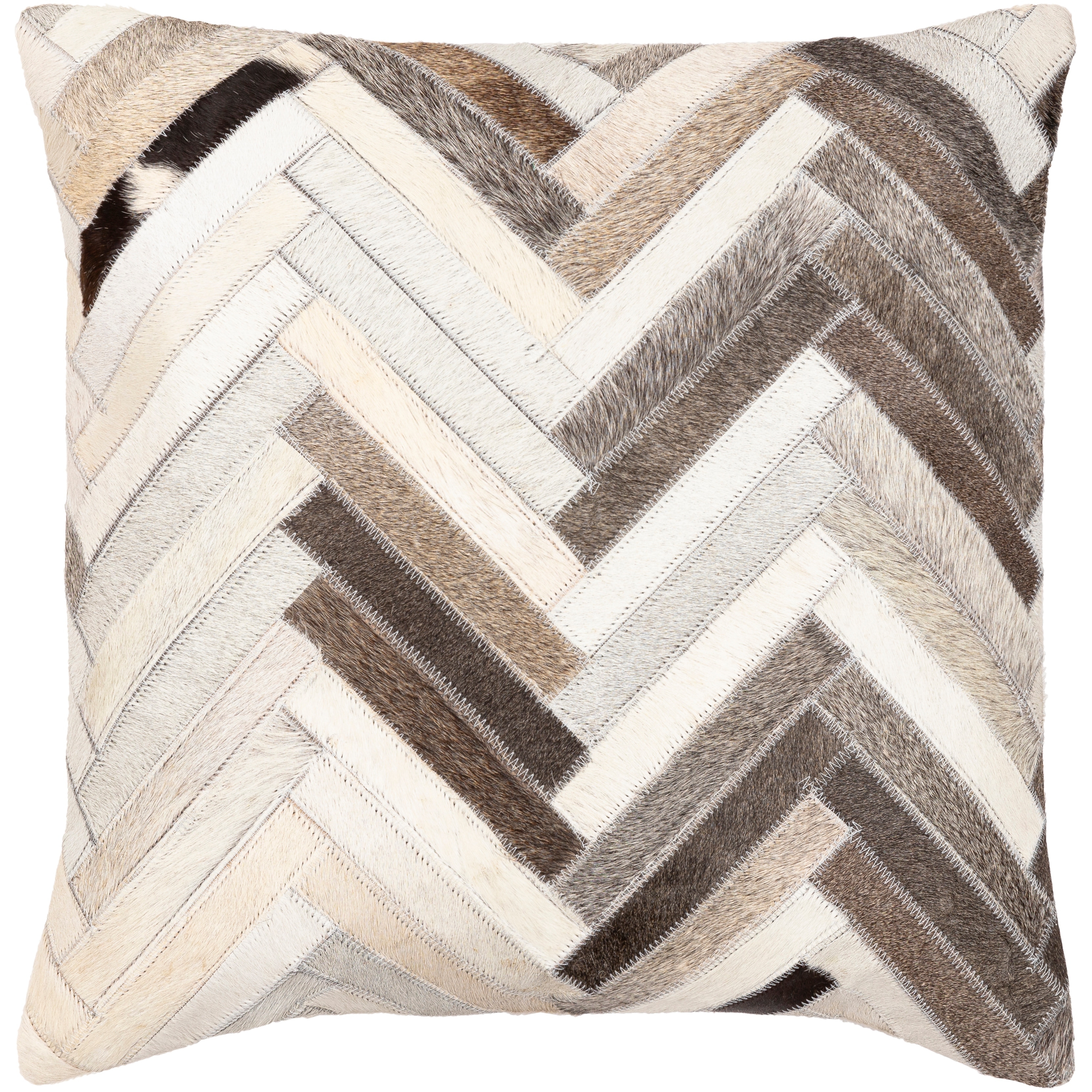 Terrence Hair on Hide Chevron Throw Pillow