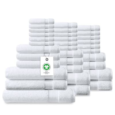Delara Organic Cotton Luxuriously Plush Bath Towel 33 Piece Set |GOTS & OEKO-TEX Certified |650 GSM Long Staple|Soft & Quick Dry