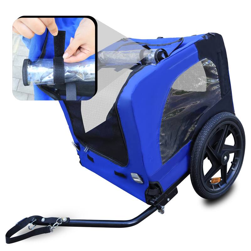 Medium Pet Bike Trailer with Powder-Coated Steel Frame, 88 lbs Weight Limit, Leash and Reflectors for Safety