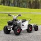 preview thumbnail 1 of 8, Rugged Kids Electric ATV with Cargo Trailer and ASTM Safety for Backyard Play Riding and Toddler Gifts​ White