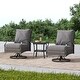 preview thumbnail 1 of 8, 3-Piece Outdoor Swivel wicker Bistro Set GRAY