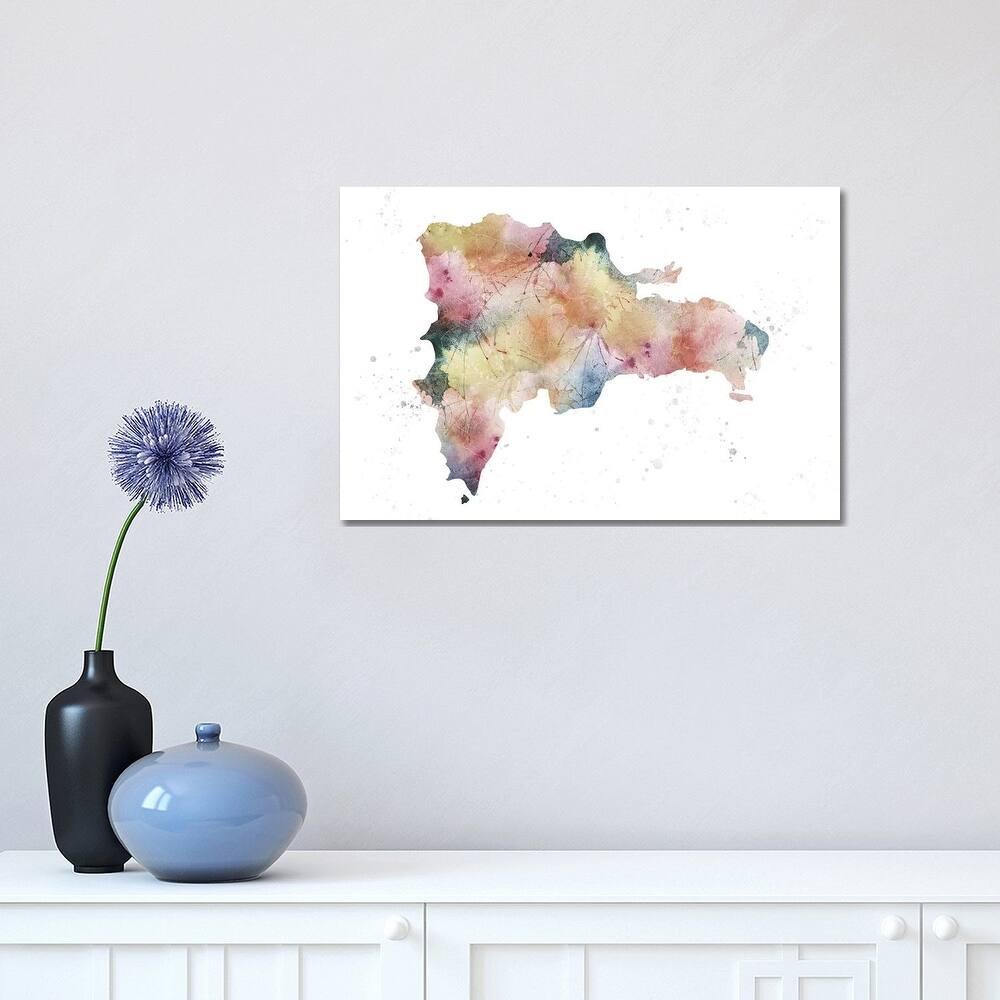 iCanvas "Dominican Republic Nature Watercolor" by WallDecorAddict Canvas Print