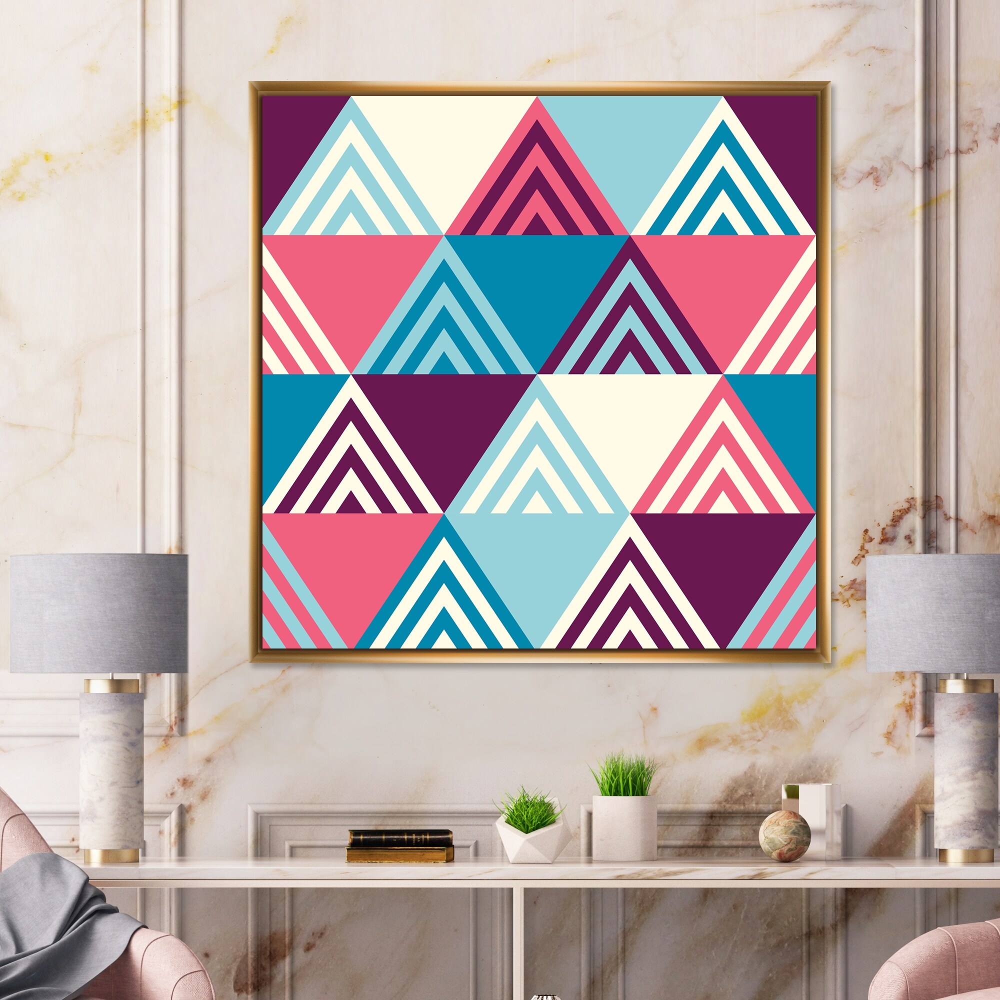 Light pink canvas wall art cheap
