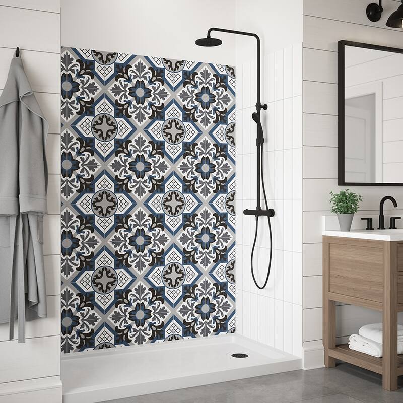 Miseno MSW786036 Readyset 78" X 60" X 36" Five Panel Alcove Shower - Fleur Bleue