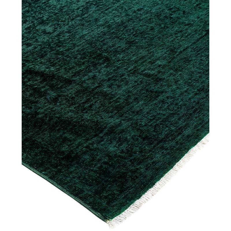 Overdyed One-of-a-Kind Hand-Knotted Area Rug - Green - 5' 1" x 7' 6"