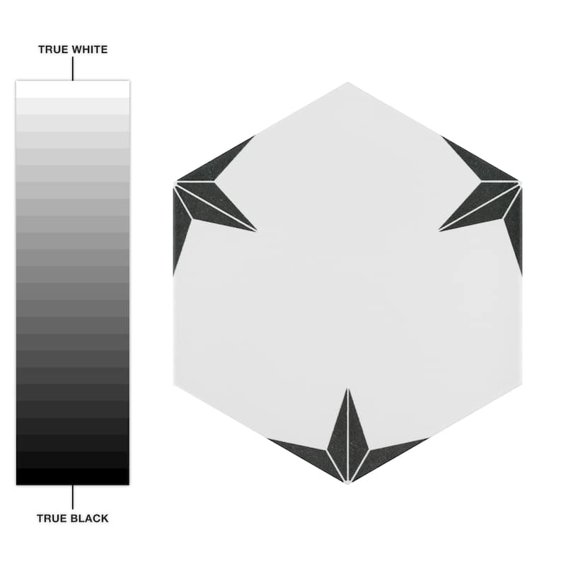 Merola Tile Stella Hex Nero 8-5/8" x 9-7/8" Porcelain Floor and Wall Tile