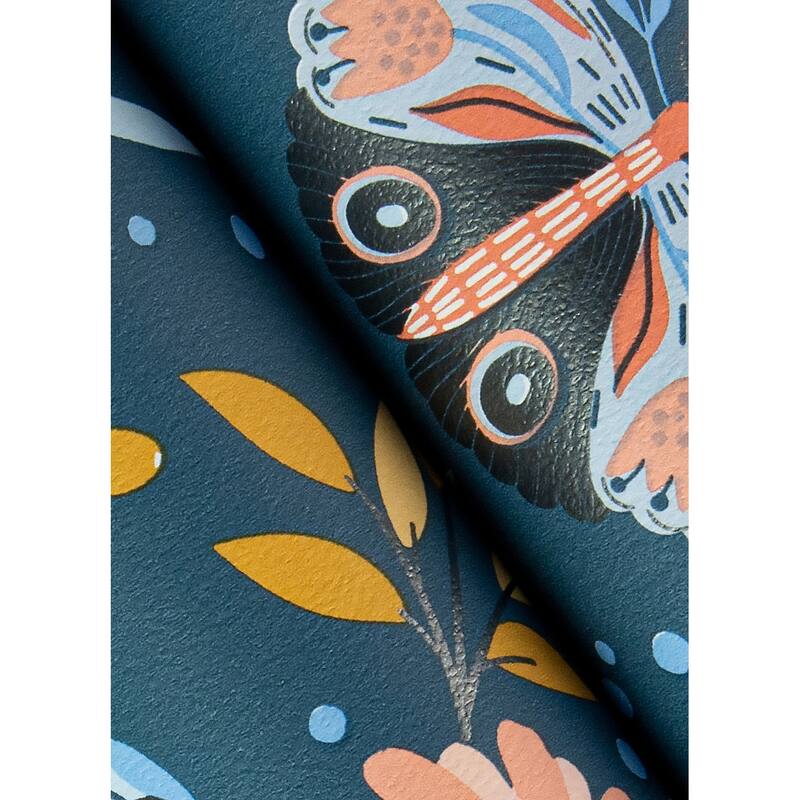 Chesapeake Zev Blue Butterfly Wallpaper - 20.9 x 396 x 0.025