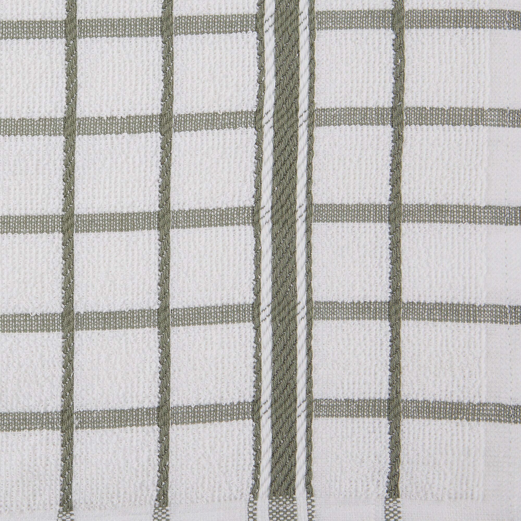 Solid Artichoke Windowpane Terry Dishtowel 4 Piece 