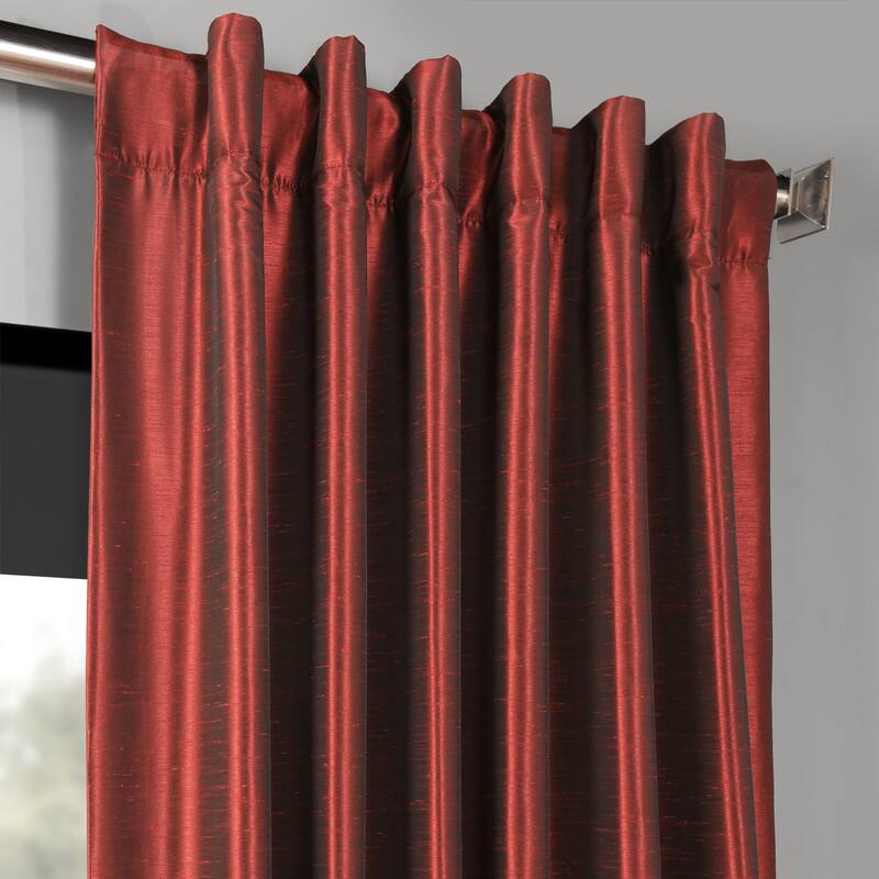 Exclusive Fabrics Blackout Textured Faux Dupioni Silk Curtains (1 Panel) - Luxurious Elegance and Superior Light Control