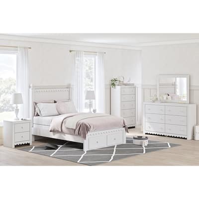 Signature Design by Ashley Mollviney White Bedroom Mirror - 41.85" W x 1.3" D x 30.67" H