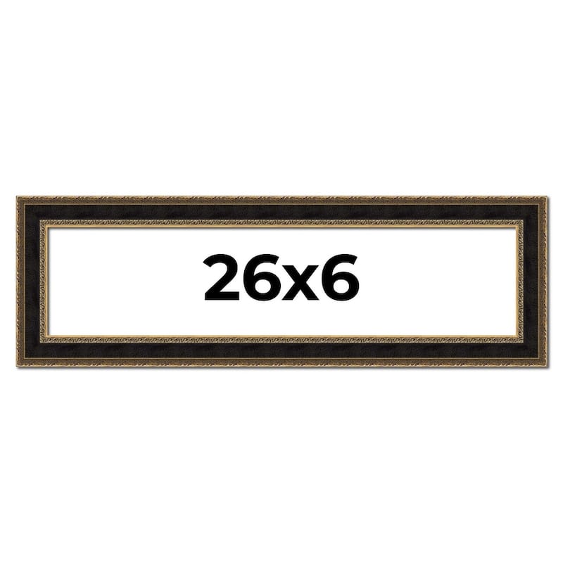 26x6 Frame Gold Antique Vintage Sold Wood Picture Frame | 1.75 Inch