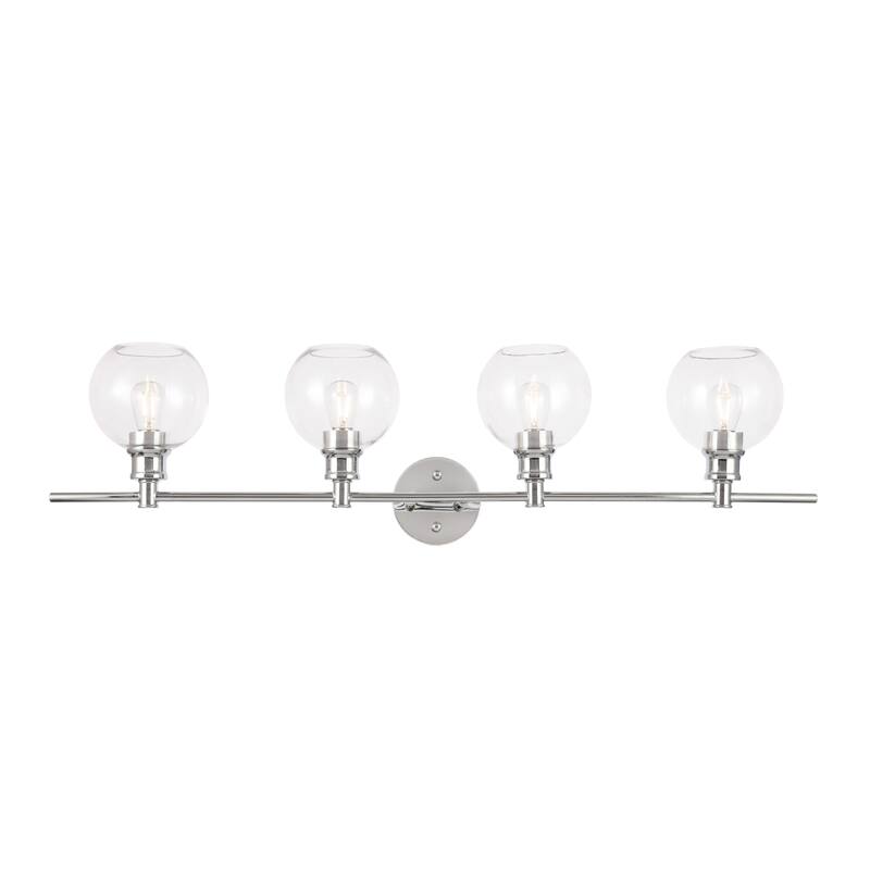 Elegant Lighting Collier 4 Light 38" Wide Bathroom Vanity Light with - Chrome