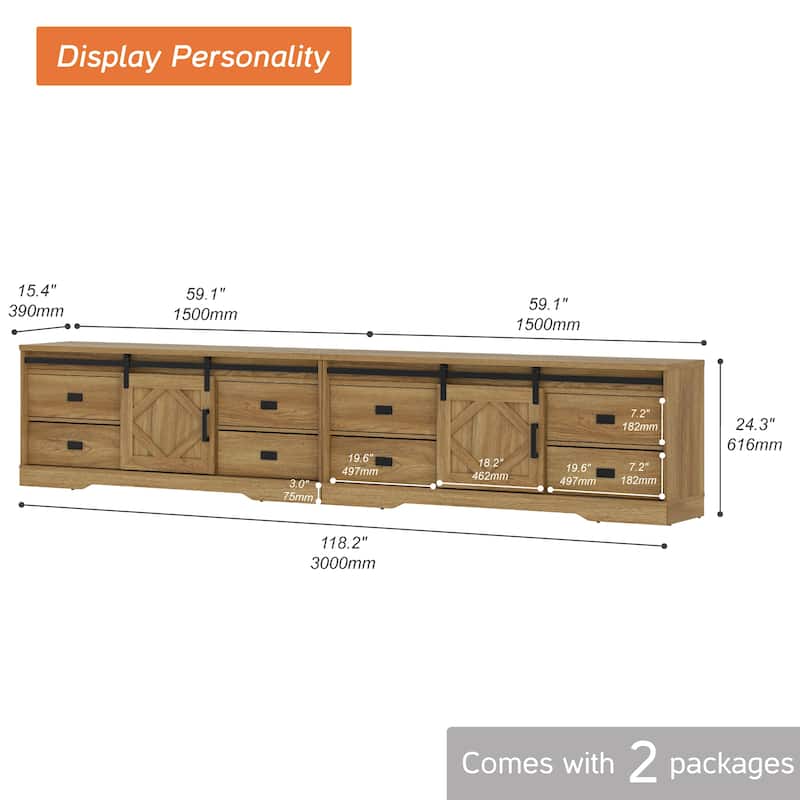 Modern Farmhouse TV Stand for up to 85" 110" 140" TVs