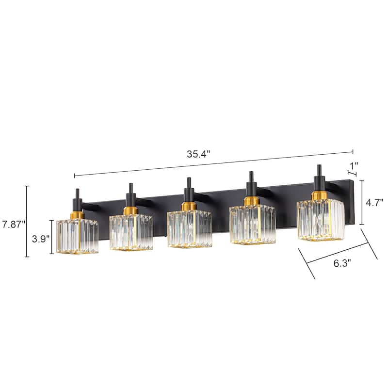 2/3/4-Light Modern Bathroom Crystal Vanity Light Wall Sconces