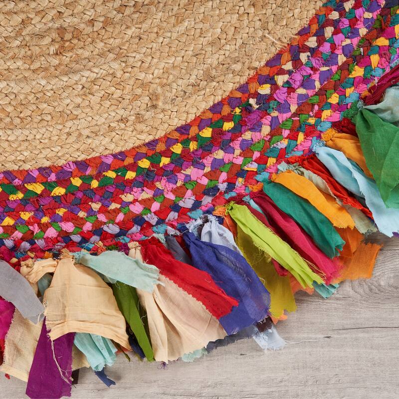 Sevita Hand-woven Jute/ Cotton Multi-colored Area Rug