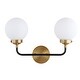 preview thumbnail 5 of 9, Caleb 2-Light 18" Brass Wall Sconce, Brass Gold/Black by JONATHAN Y