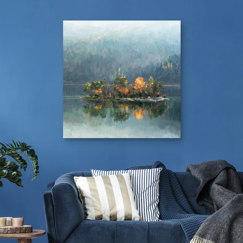 Lake Escape Square by Studio Arts Canvas Art Print