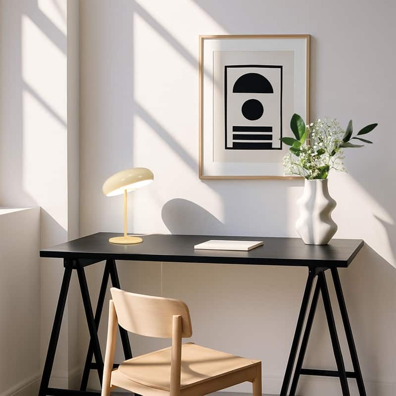 Brightech Ayla LED Glossy Off-White Cream Ceramic Modern Industrial Round Dome Dimmable Bedside Nightstand Desk Lamp