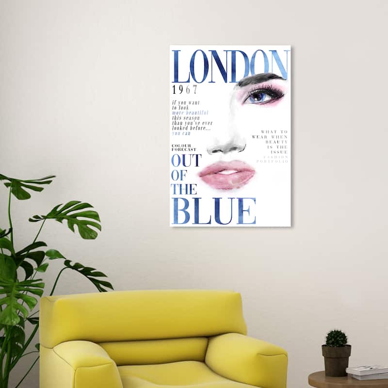 Wynwood Studio Canvas Fashion and Glam Cover London Watercolor Couture White and Glam Wall Art Canvas Print - 30 x 20