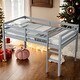 preview thumbnail 1 of 45, Wooden Low Height Twin Size Loft Bed with Ladder,Strengthened Slats Grey